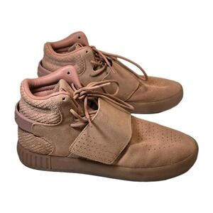 Adidas Sneakers Men's Sz‎ 8.5 Tubular Invader Shoes Pink Suede Comfort Strap